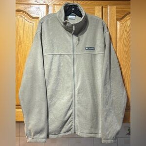 Columbia Sportswear Men's Beige Zip Up Fleece Sweater Jacket Size XXL EUC